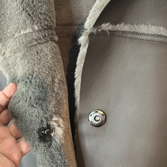 NWT Anthropologie Maeve size large dark grey long coat - Picture 8 of 15